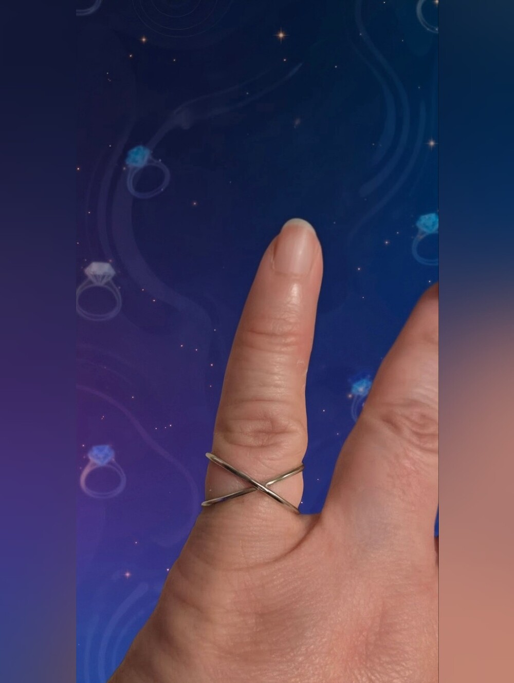 Minimalist Criss-Cross Silver Ring - Silver- Size 7